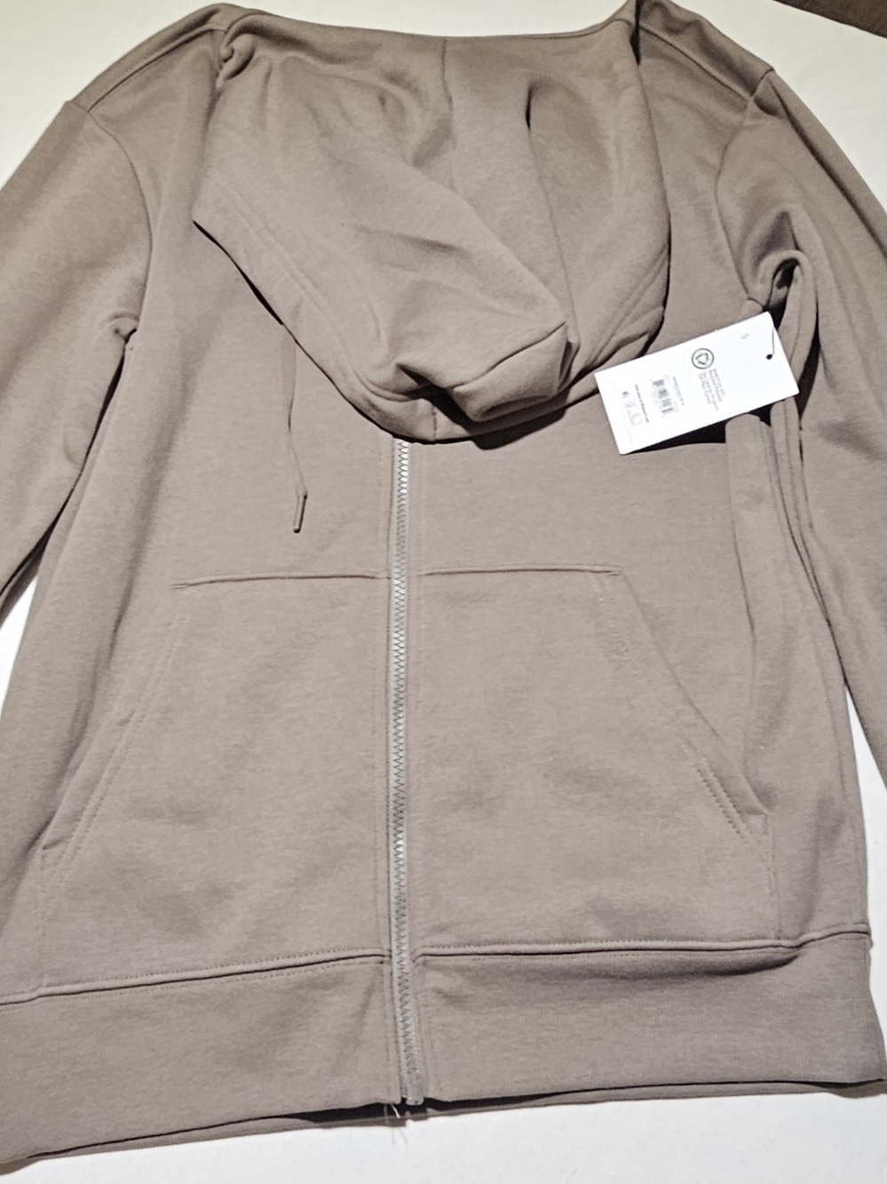 Athletic Works Taupe Full-Zip Hoodie